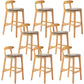 Solid Wood Armless Bar Chair Modern Low Back Bar Stool with Wooden Legs
