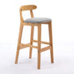 Solid Wood Armless Bar Chair Modern Low Back Bar Stool with Wooden Legs