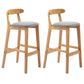 Solid Wood Armless Bar Chair Modern Low Back Bar Stool with Wooden Legs