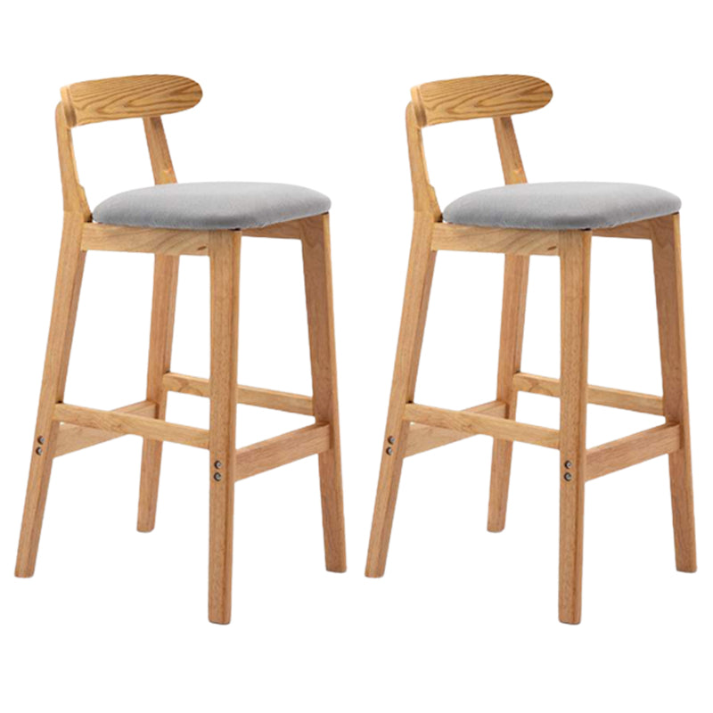Solid Wood Armless Bar Chair Modern Low Back Bar Stool with Wooden Legs