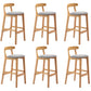 Solid Wood Armless Bar Chair Modern Low Back Bar Stool with Wooden Legs