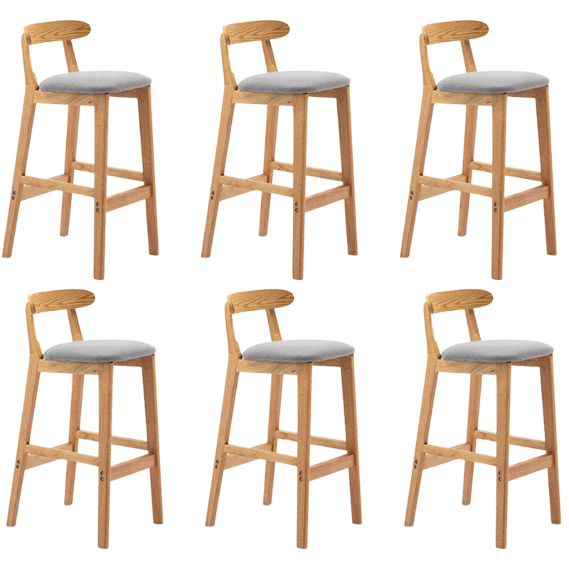 Solid Wood Armless Bar Chair Modern Low Back Bar Stool with Wooden Legs