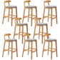 Solid Wood Armless Bar Chair Modern Low Back Bar Stool with Wooden Legs