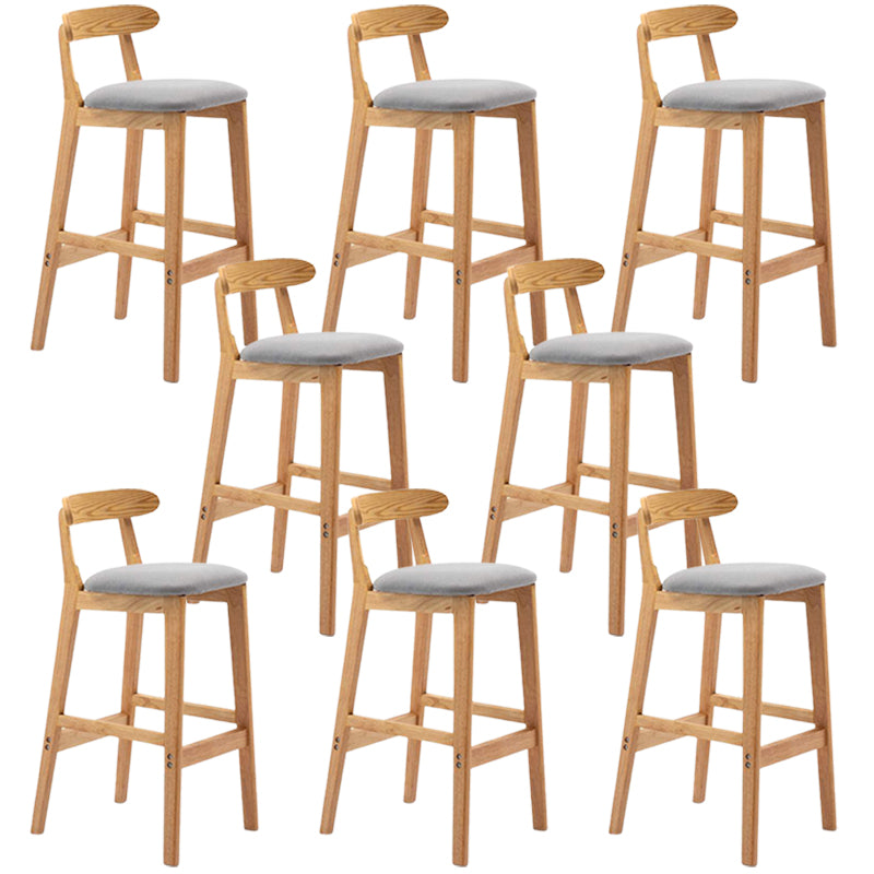 Solid Wood Armless Bar Chair Modern Low Back Bar Stool with Wooden Legs