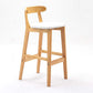 Solid Wood Armless Bar Chair Modern Low Back Bar Stool with Wooden Legs