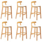 Solid Wood Armless Bar Chair Modern Low Back Bar Stool with Wooden Legs