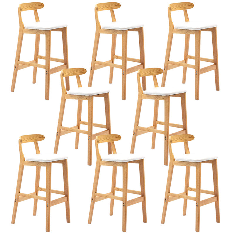 Solid Wood Armless Bar Chair Modern Low Back Bar Stool with Wooden Legs