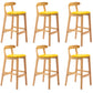 Solid Wood Armless Bar Chair Modern Low Back Bar Stool with Wooden Legs