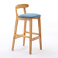 Solid Wood Armless Bar Chair Modern Low Back Bar Stool with Wooden Legs