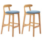 Solid Wood Armless Bar Chair Modern Low Back Bar Stool with Wooden Legs