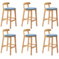 Solid Wood Armless Bar Chair Modern Low Back Bar Stool with Wooden Legs
