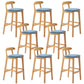 Solid Wood Armless Bar Chair Modern Low Back Bar Stool with Wooden Legs