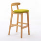 Solid Wood Armless Bar Chair Modern Low Back Bar Stool with Wooden Legs