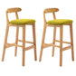 Solid Wood Armless Bar Chair Modern Low Back Bar Stool with Wooden Legs