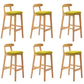 Solid Wood Armless Bar Chair Modern Low Back Bar Stool with Wooden Legs