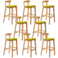 Solid Wood Armless Bar Chair Modern Low Back Bar Stool with Wooden Legs