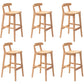 Solid Wood Armless Bar Chair Modern Low Back Bar Stool with Wooden Legs