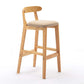 Solid Wood Armless Bar Chair Modern Low Back Bar Stool with Wooden Legs