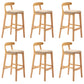 Solid Wood Armless Bar Chair Modern Low Back Bar Stool with Wooden Legs