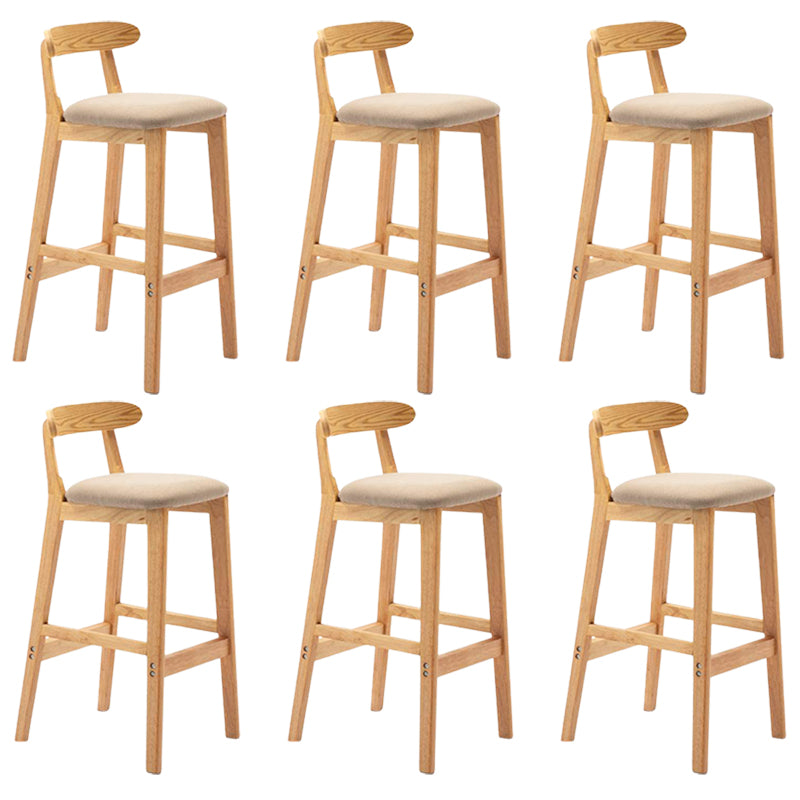 Solid Wood Armless Bar Chair Modern Low Back Bar Stool with Wooden Legs