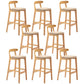 Solid Wood Armless Bar Chair Modern Low Back Bar Stool with Wooden Legs