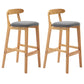 Solid Wood Armless Bar Chair Modern Low Back Bar Stool with Wooden Legs