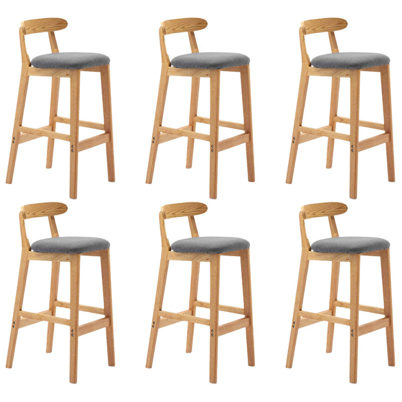 Solid Wood Armless Bar Chair Modern Low Back Bar Stool with Wooden Legs