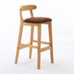 Solid Wood Armless Bar Chair Modern Low Back Bar Stool with Wooden Legs