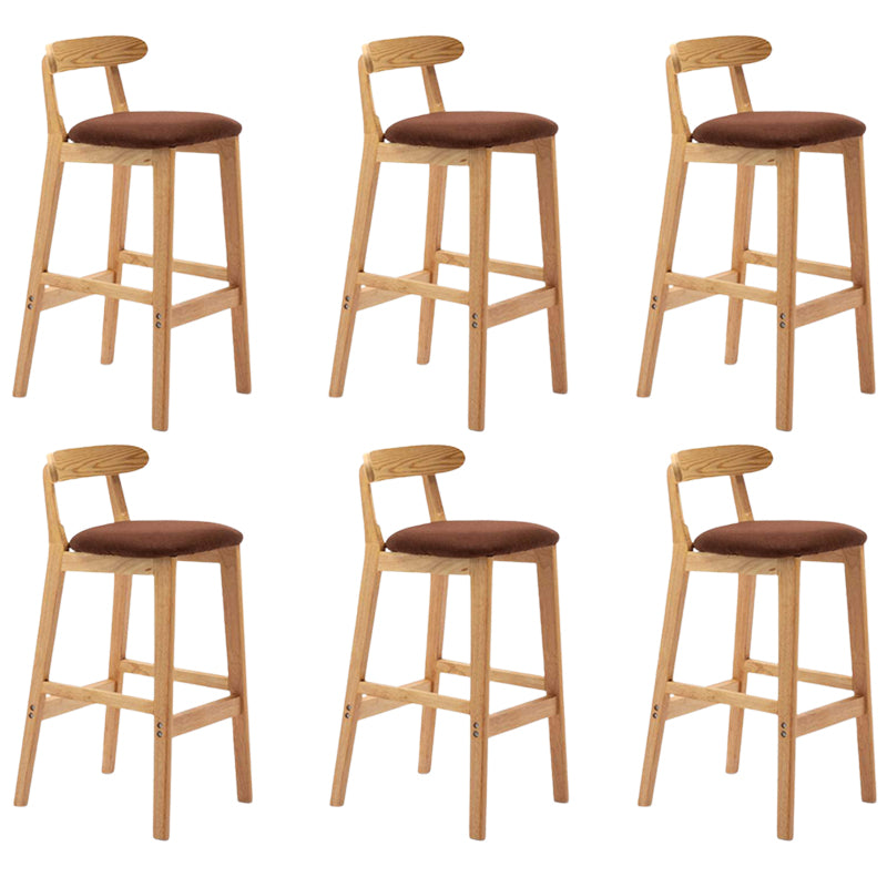 Solid Wood Armless Bar Chair Modern Low Back Bar Stool with Wooden Legs