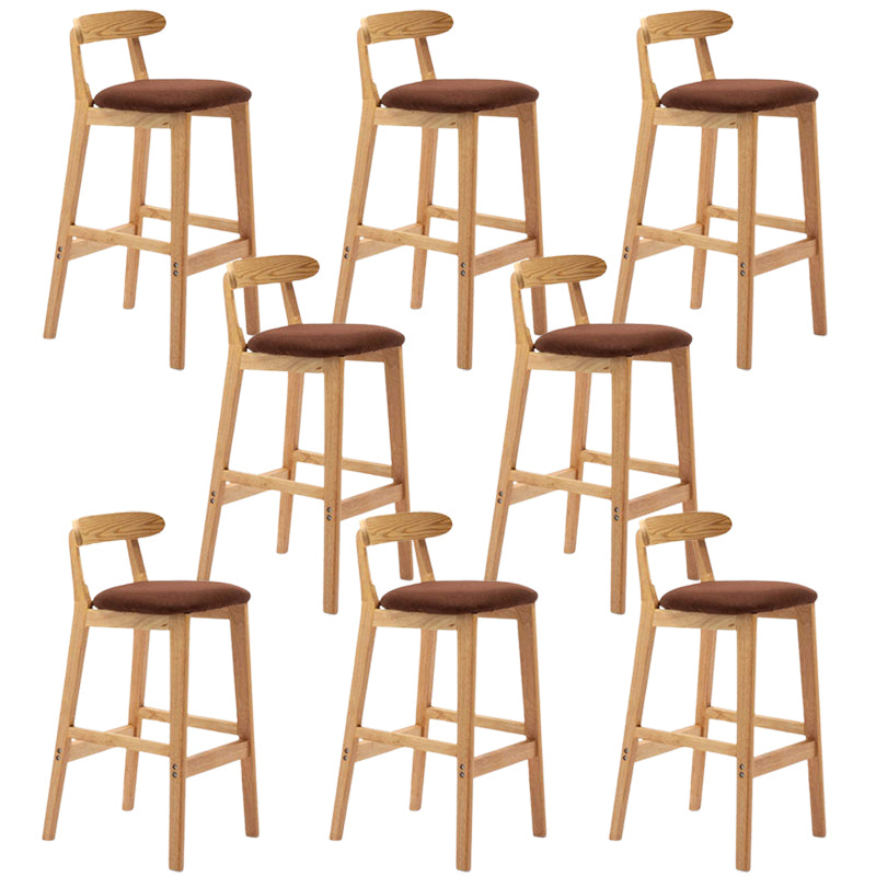 Solid Wood Armless Bar Chair Modern Low Back Bar Stool with Wooden Legs