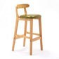 Solid Wood Armless Bar Chair Modern Low Back Bar Stool with Wooden Legs