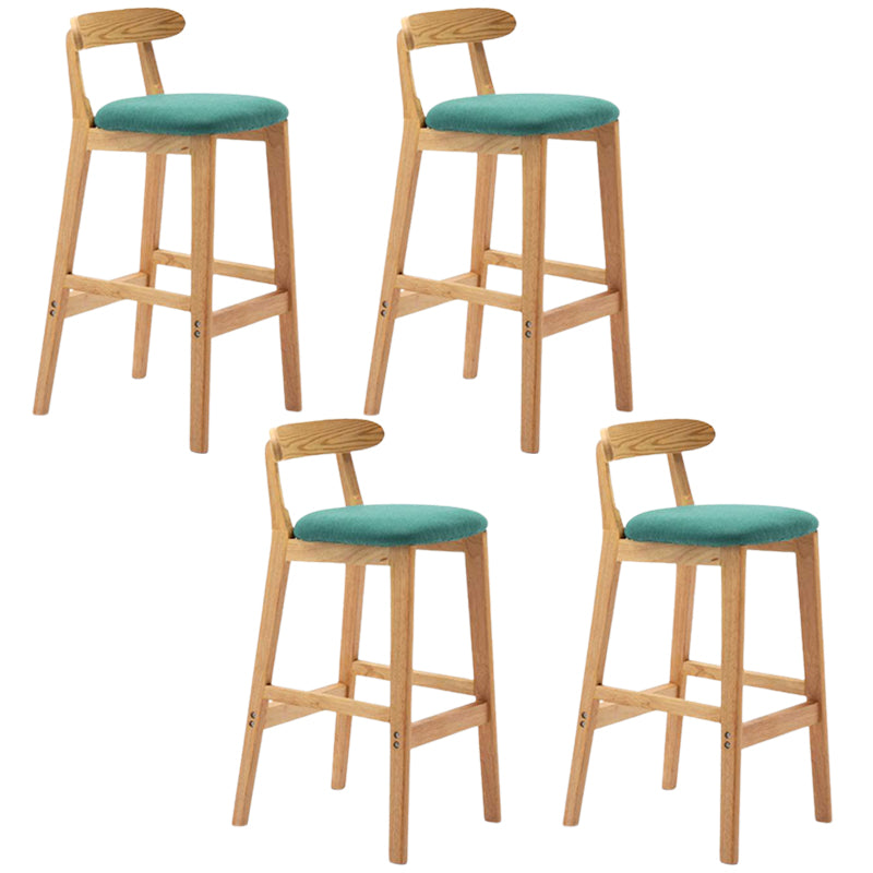 Solid Wood Armless Bar Chair Modern Low Back Bar Stool with Wooden Legs