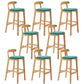 Solid Wood Armless Bar Chair Modern Low Back Bar Stool with Wooden Legs