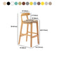 Solid Wood Armless Bar Chair Modern Low Back Bar Stool with Wooden Legs