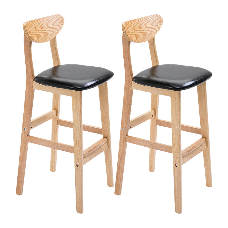 Contemporary Dessert Shop Stool Matte Finish Upholstered Bar Stools Black 2 Piece Set Clearhalo 'Bar Furniture' 'Bar Stools' 'bar_stools' 'furn' 'furn_bar_stools' 'Furniture' 'Kitchen & Dining Furniture' 5968422