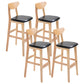 Contemporary Dessert Shop Stool Matte Finish Upholstered Bar Stools Black 4 Piece Set Clearhalo 'Bar Furniture' 'Bar Stools' 'bar_stools' 'furn' 'furn_bar_stools' 'Furniture' 'Kitchen & Dining Furniture' 5968424