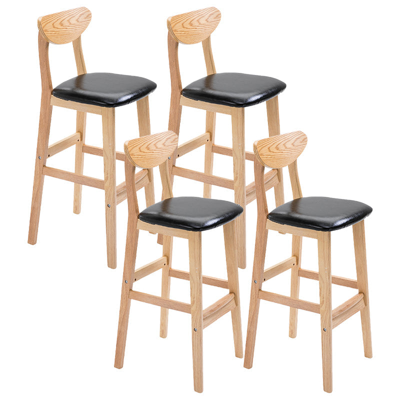Contemporary Dessert Shop Stool Matte Finish Upholstered Bar Stools Black 4 Piece Set Clearhalo 'Bar Furniture' 'Bar Stools' 'bar_stools' 'furn' 'furn_bar_stools' 'Furniture' 'Kitchen & Dining Furniture' 5968424