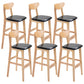 Contemporary Dessert Shop Stool Matte Finish Upholstered Bar Stools Black 6 Piece Set Clearhalo 'Bar Furniture' 'Bar Stools' 'bar_stools' 'furn' 'furn_bar_stools' 'Furniture' 'Kitchen & Dining Furniture' 5968426