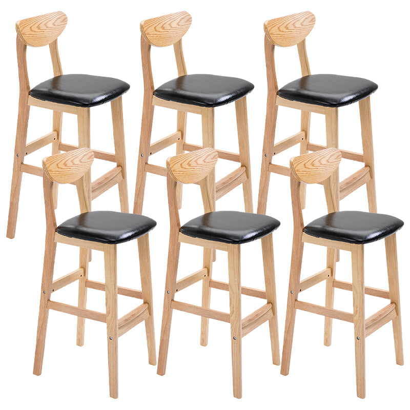 Contemporary Dessert Shop Stool Matte Finish Upholstered Bar Stools Black 6 Piece Set Clearhalo 'Bar Furniture' 'Bar Stools' 'bar_stools' 'furn' 'furn_bar_stools' 'Furniture' 'Kitchen & Dining Furniture' 5968426