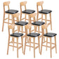 Contemporary Dessert Shop Stool Matte Finish Upholstered Bar Stools Black 8 Piece Set Clearhalo 'Bar Furniture' 'Bar Stools' 'bar_stools' 'furn' 'furn_bar_stools' 'Furniture' 'Kitchen & Dining Furniture' 5968427