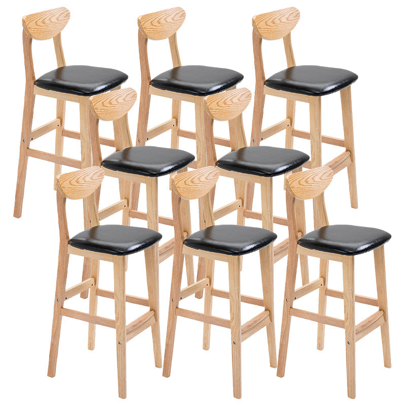 Contemporary Dessert Shop Stool Matte Finish Upholstered Bar Stools Black 8 Piece Set Clearhalo 'Bar Furniture' 'Bar Stools' 'bar_stools' 'furn' 'furn_bar_stools' 'Furniture' 'Kitchen & Dining Furniture' 5968427