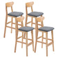 Contemporary Dessert Shop Stool Matte Finish Upholstered Bar Stools Dark Gray 4 Piece Set Clearhalo 'Bar Furniture' 'Bar Stools' 'bar_stools' 'furn' 'furn_bar_stools' 'Furniture' 'Kitchen & Dining Furniture' 5968433
