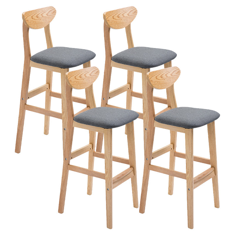 Contemporary Dessert Shop Stool Matte Finish Upholstered Bar Stools Dark Gray 4 Piece Set Clearhalo 'Bar Furniture' 'Bar Stools' 'bar_stools' 'furn' 'furn_bar_stools' 'Furniture' 'Kitchen & Dining Furniture' 5968433