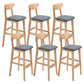 Contemporary Dessert Shop Stool Matte Finish Upholstered Bar Stools Dark Gray 6 Piece Set Clearhalo 'Bar Furniture' 'Bar Stools' 'bar_stools' 'furn' 'furn_bar_stools' 'Furniture' 'Kitchen & Dining Furniture' 5968435
