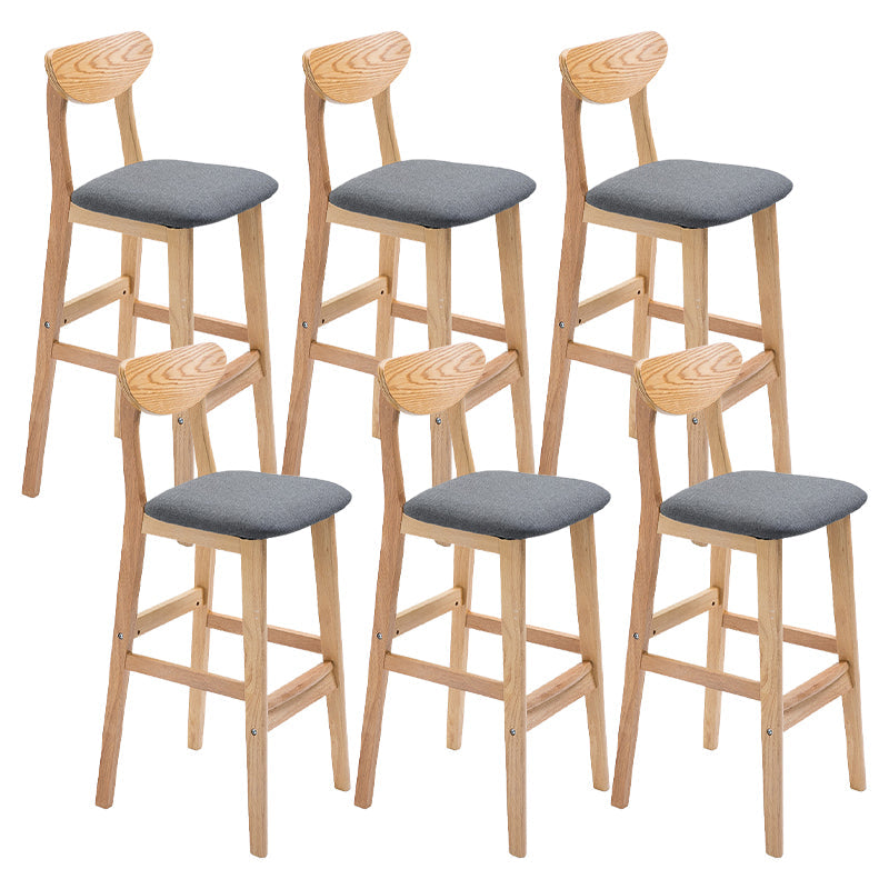 Contemporary Dessert Shop Stool Matte Finish Upholstered Bar Stools Dark Gray 6 Piece Set Clearhalo 'Bar Furniture' 'Bar Stools' 'bar_stools' 'furn' 'furn_bar_stools' 'Furniture' 'Kitchen & Dining Furniture' 5968435