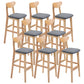 Contemporary Dessert Shop Stool Matte Finish Upholstered Bar Stools Dark Gray 8 Piece Set Clearhalo 'Bar Furniture' 'Bar Stools' 'bar_stools' 'furn' 'furn_bar_stools' 'Furniture' 'Kitchen & Dining Furniture' 5968437