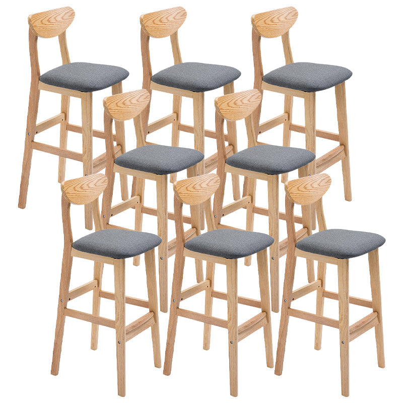 Contemporary Dessert Shop Stool Matte Finish Upholstered Bar Stools Dark Gray 8 Piece Set Clearhalo 'Bar Furniture' 'Bar Stools' 'bar_stools' 'furn' 'furn_bar_stools' 'Furniture' 'Kitchen & Dining Furniture' 5968437