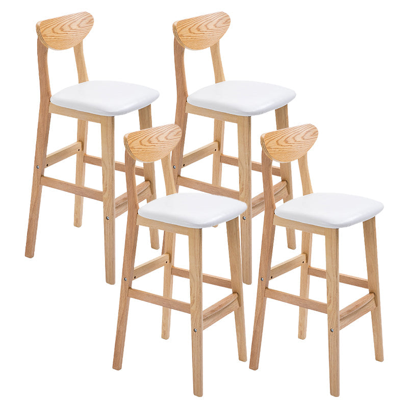 Contemporary Dessert Shop Stool Matte Finish Upholstered Bar Stools White 4 Piece Set Clearhalo 'Bar Furniture' 'Bar Stools' 'bar_stools' 'furn' 'furn_bar_stools' 'Furniture' 'Kitchen & Dining Furniture' 5968440