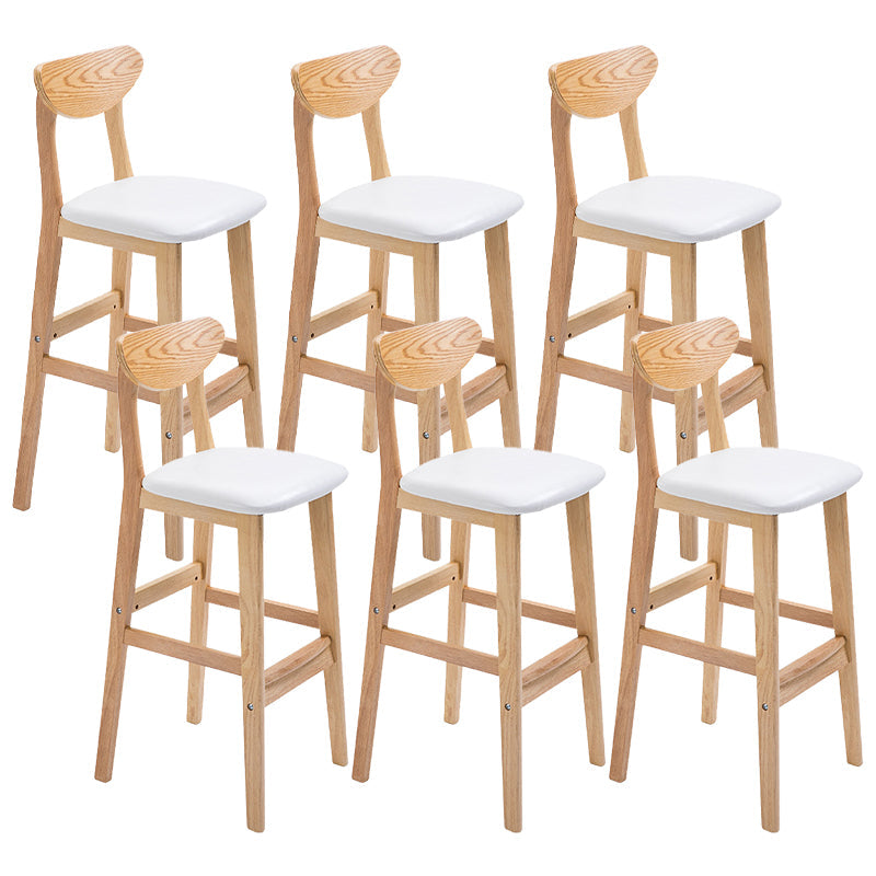 Contemporary Dessert Shop Stool Matte Finish Upholstered Bar Stools White 6 Piece Set Clearhalo 'Bar Furniture' 'Bar Stools' 'bar_stools' 'furn' 'furn_bar_stools' 'Furniture' 'Kitchen & Dining Furniture' 5968441