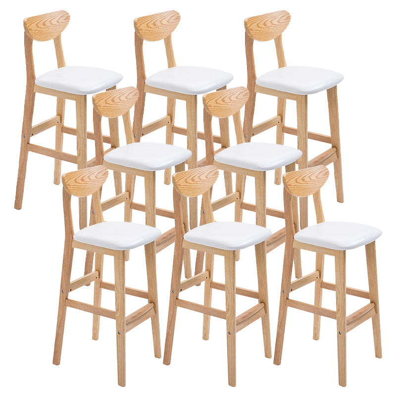 Contemporary Dessert Shop Stool Matte Finish Upholstered Bar Stools White 8 Piece Set Clearhalo 'Bar Furniture' 'Bar Stools' 'bar_stools' 'furn' 'furn_bar_stools' 'Furniture' 'Kitchen & Dining Furniture' 5968442
